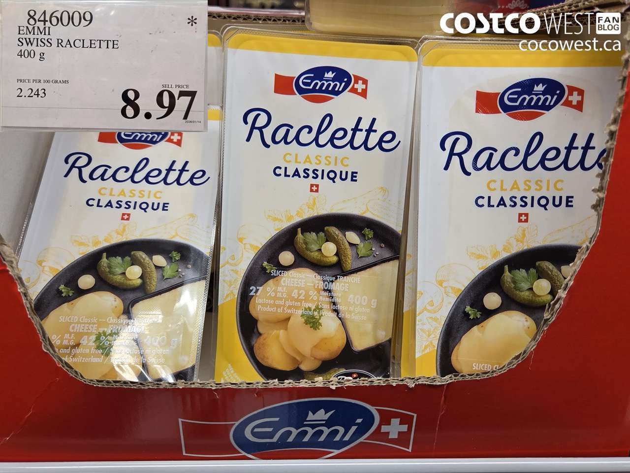 846009 EMMI SWISS RACLETTE 400G $8.97