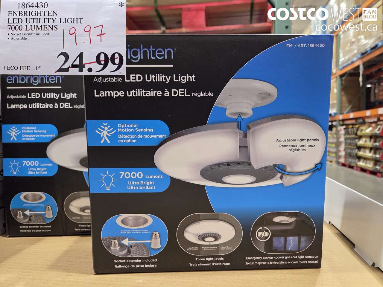 1864430 ENBRIGHTEN LED UTILITY LIGHT 7000 LUMENS $19.97