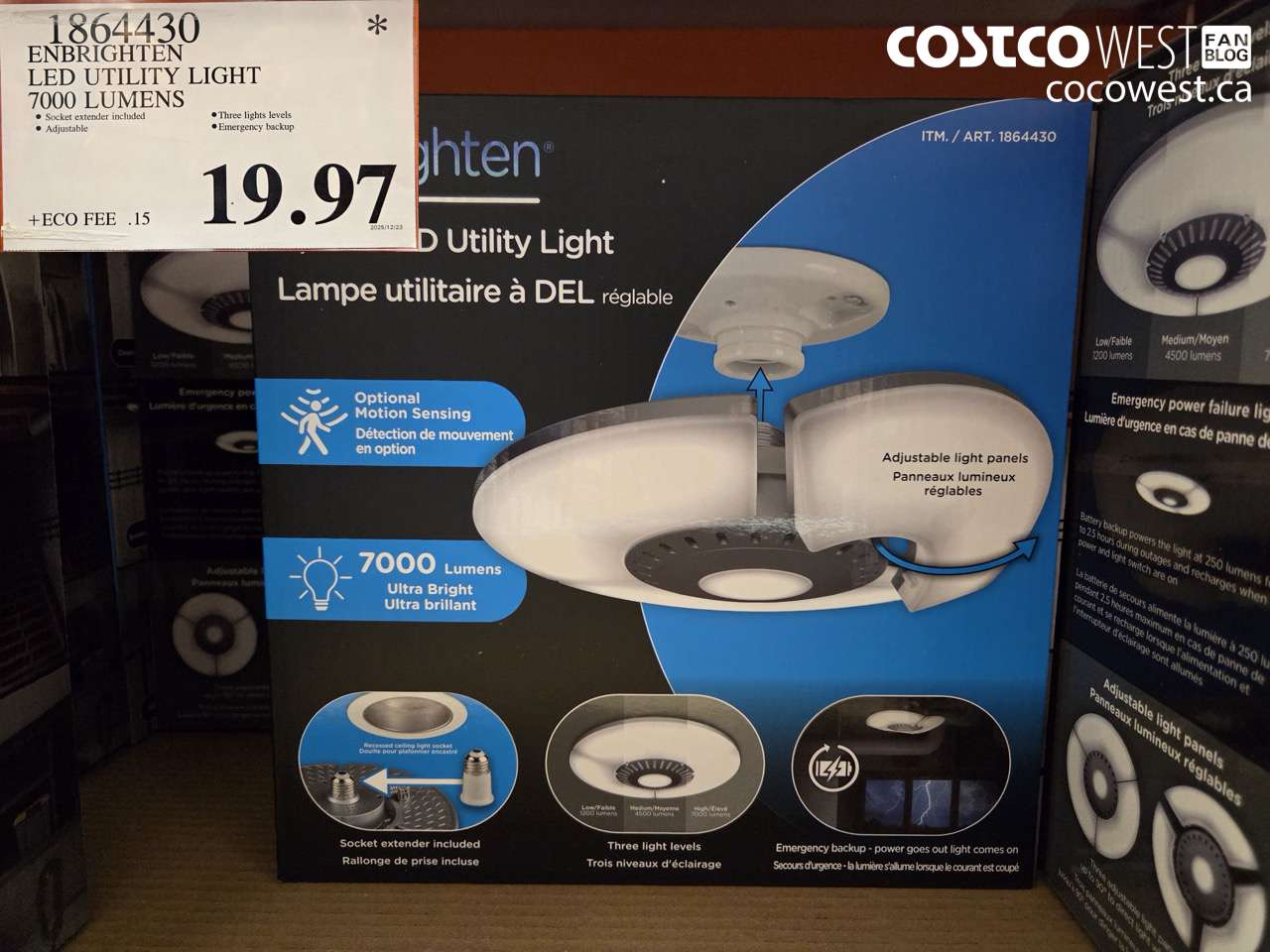 1864430 ENBRIGHTEN LED UTILITY LIGHT 7000 LUMENS $19.97