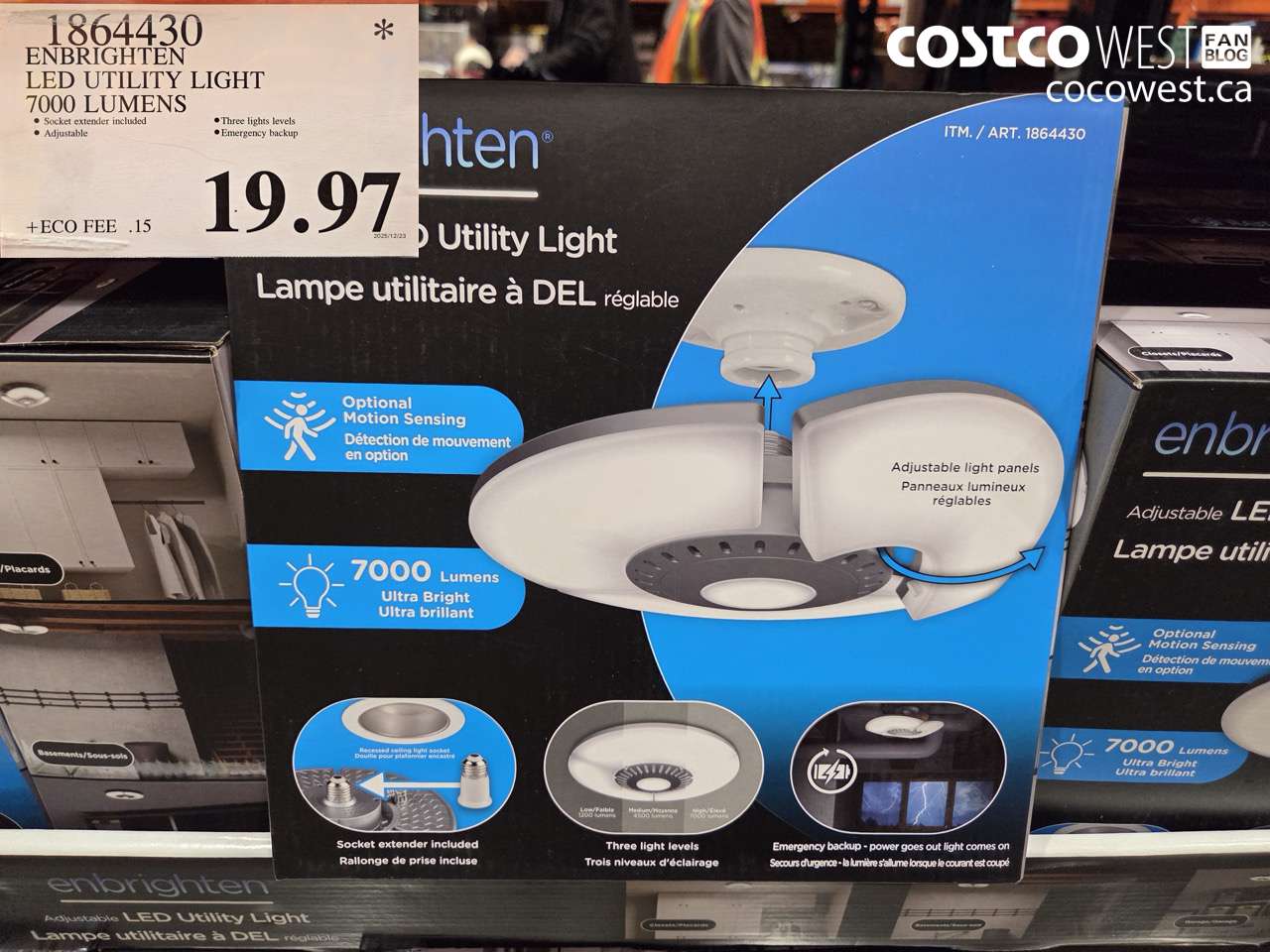 1864430 ENBRIGHTEN LED UTILITY LIGHT 7000 LUMENS $19.97