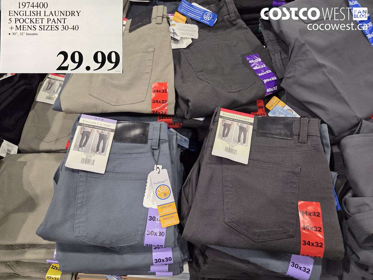 1974400 ENGLISH LAUNDRY 5 POCKET PANT MENS SIZES 30-40 $29.99