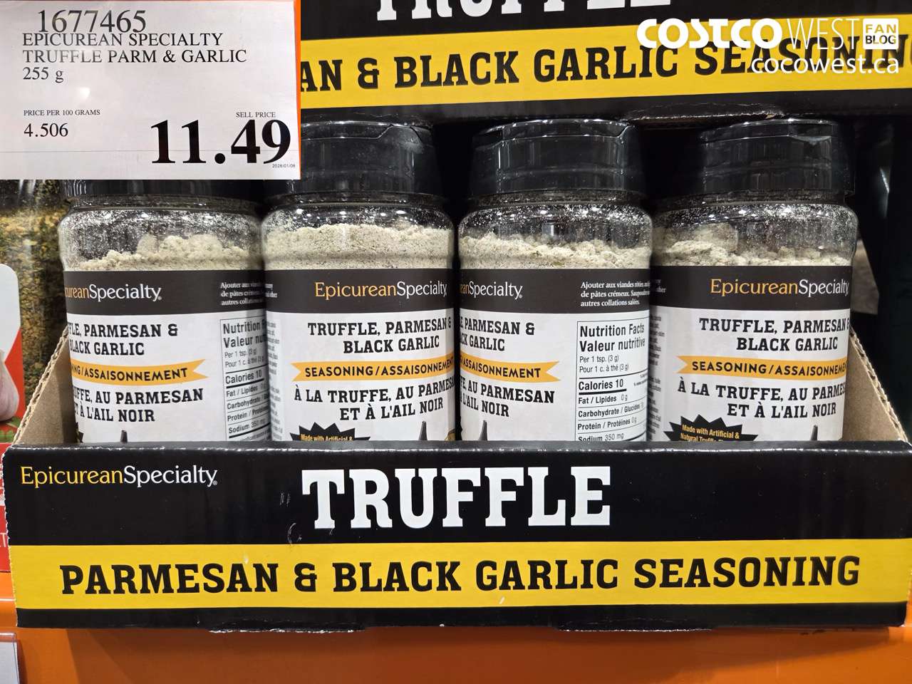1677465 EPICUREAN SPECIALTY TRUFFLE PARM & GARLIC 255 G $11.49