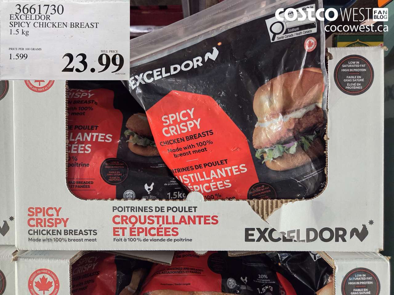 3661730 EXCELDOR SPICY CHICKEN BREAST 1.5 kg $23.99