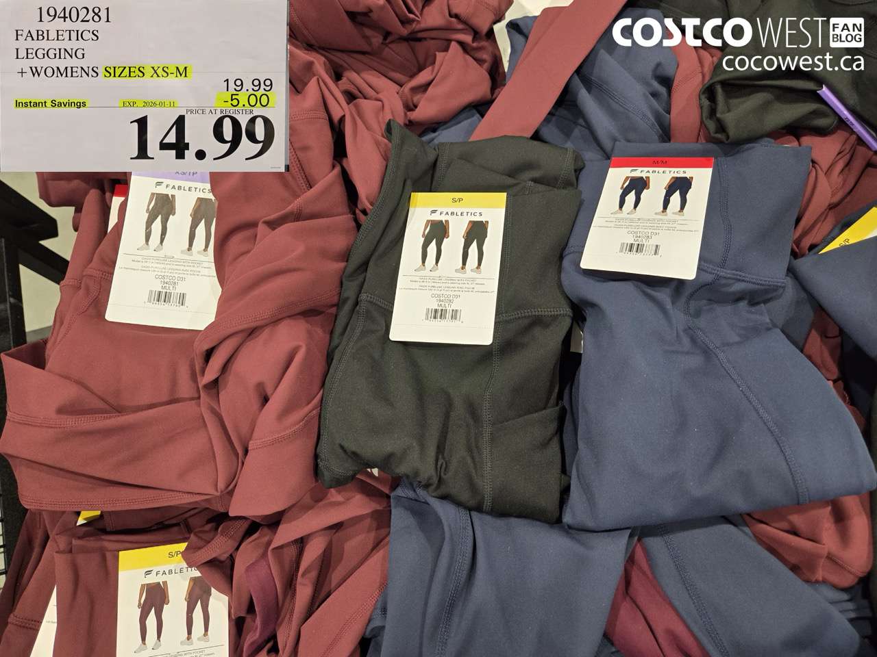 1940281 FABLETICS LEGGING WOMENS SIZES XS-M ($5.00 INSTANT SAVINGS EXPIRES ON 2026-01-11) $14.99