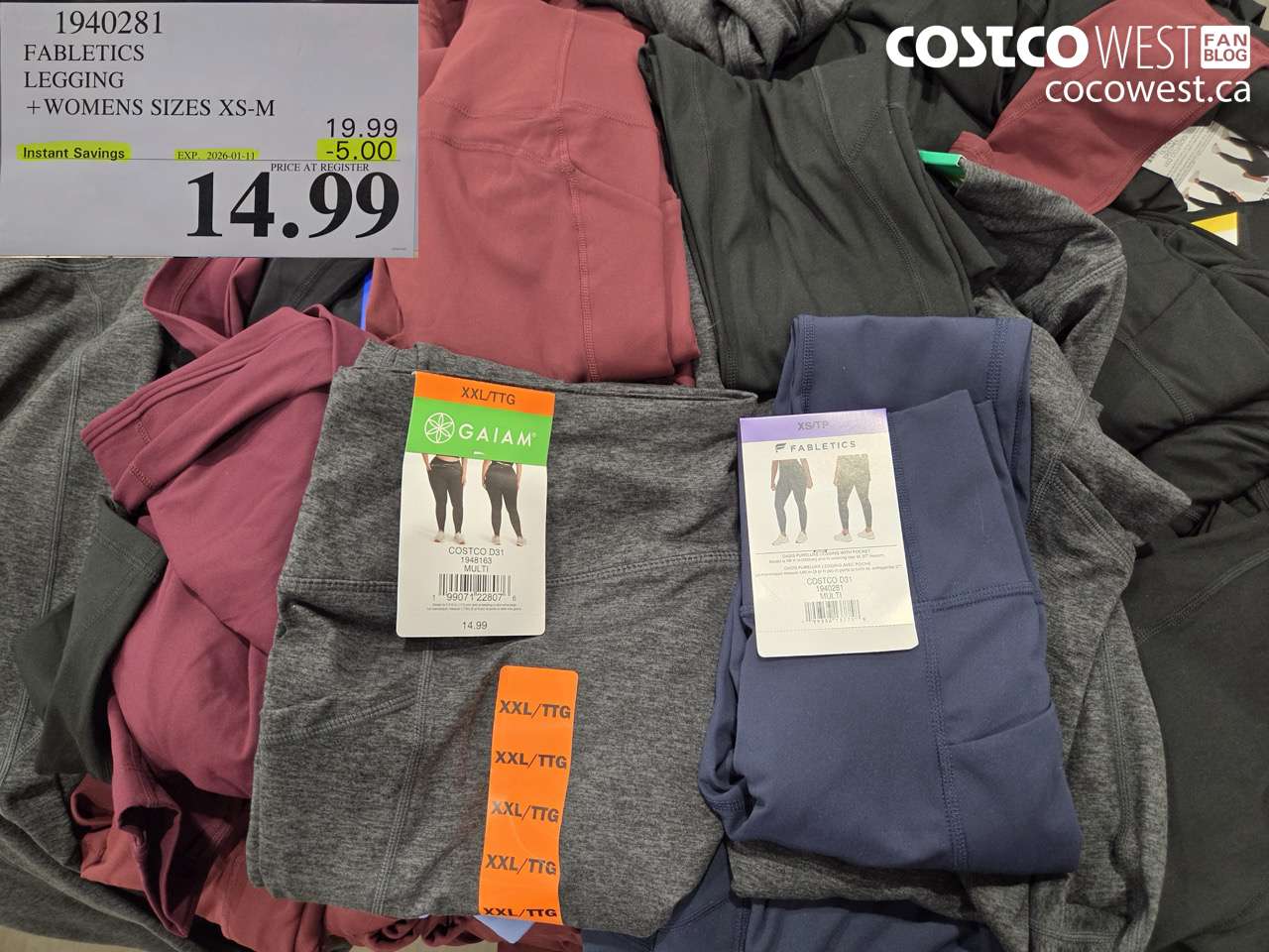 1940281 FABLETICS LEGGING WOMENS SIZES XS-XL ($5.00 INSTANT SAVINGS EXPIRES ON 2026-01-11) $14.99