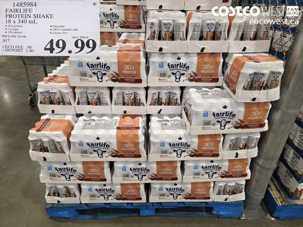 1485984 FAIRLIFE PROTEIN SHAKE 18 X 340ML $49.99