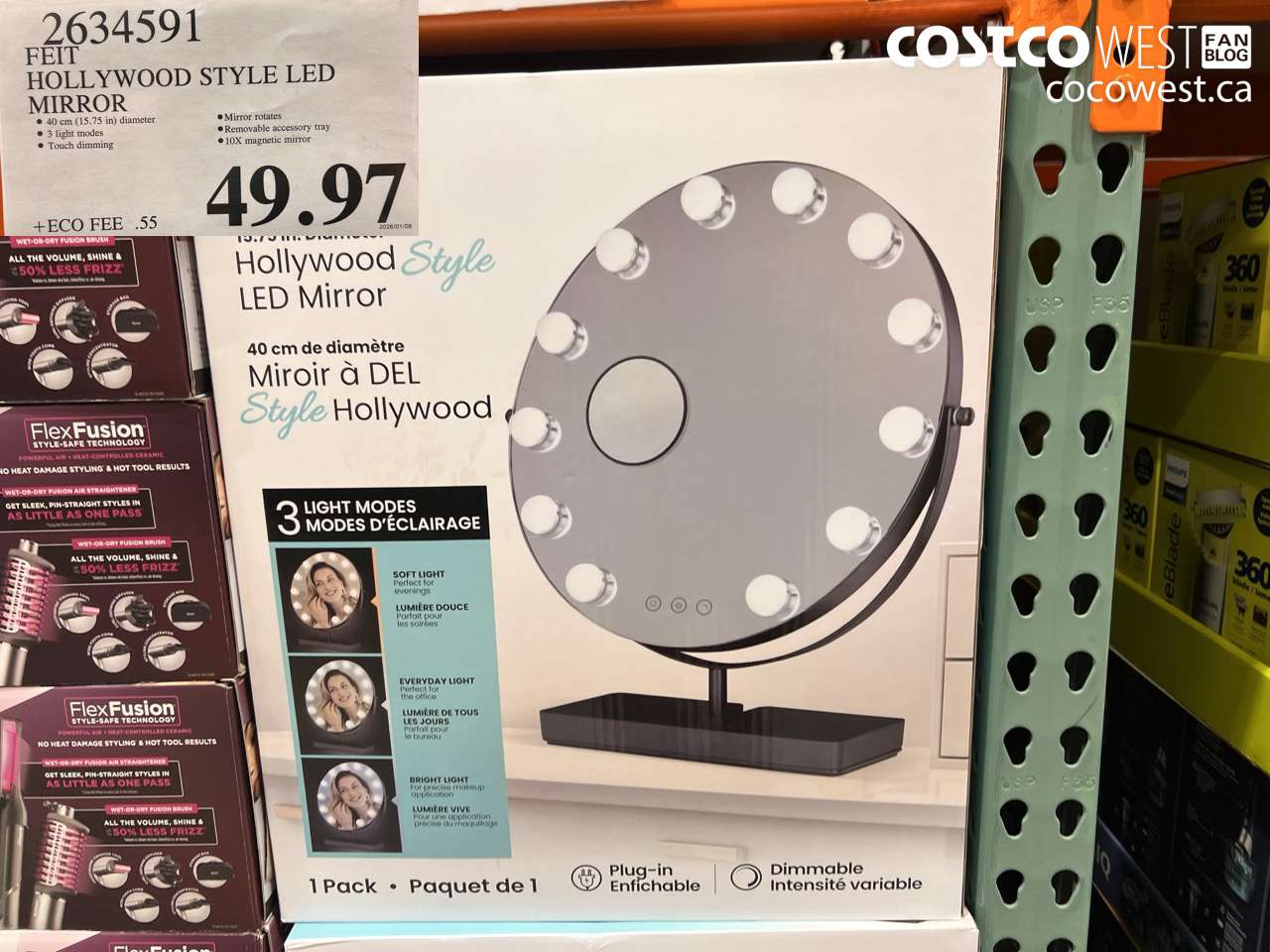 2634591 FEIT HOLLYWOOD STYLE LED MIRROR $49.97