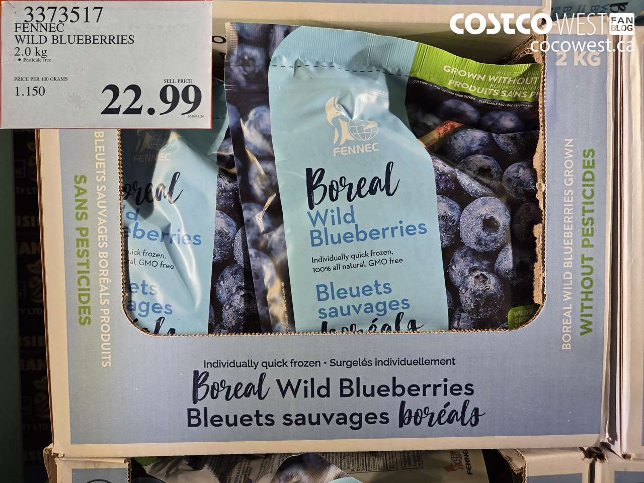 3373517 FENNEC WILD BLUEBERRIES 2.0KG $22.99