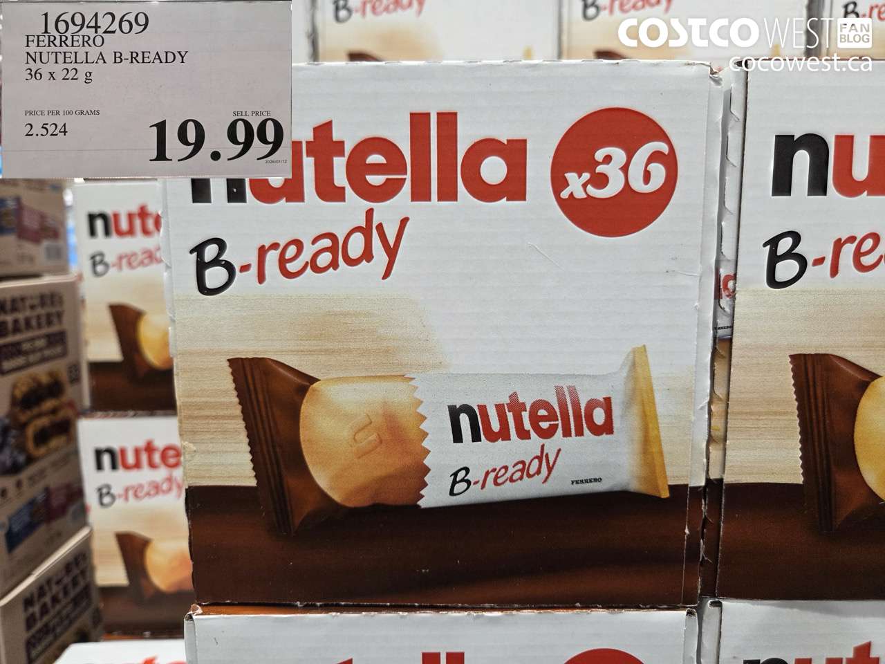 1694269 FERRERO NUTELLA B-READY 36 X 22G $19.99