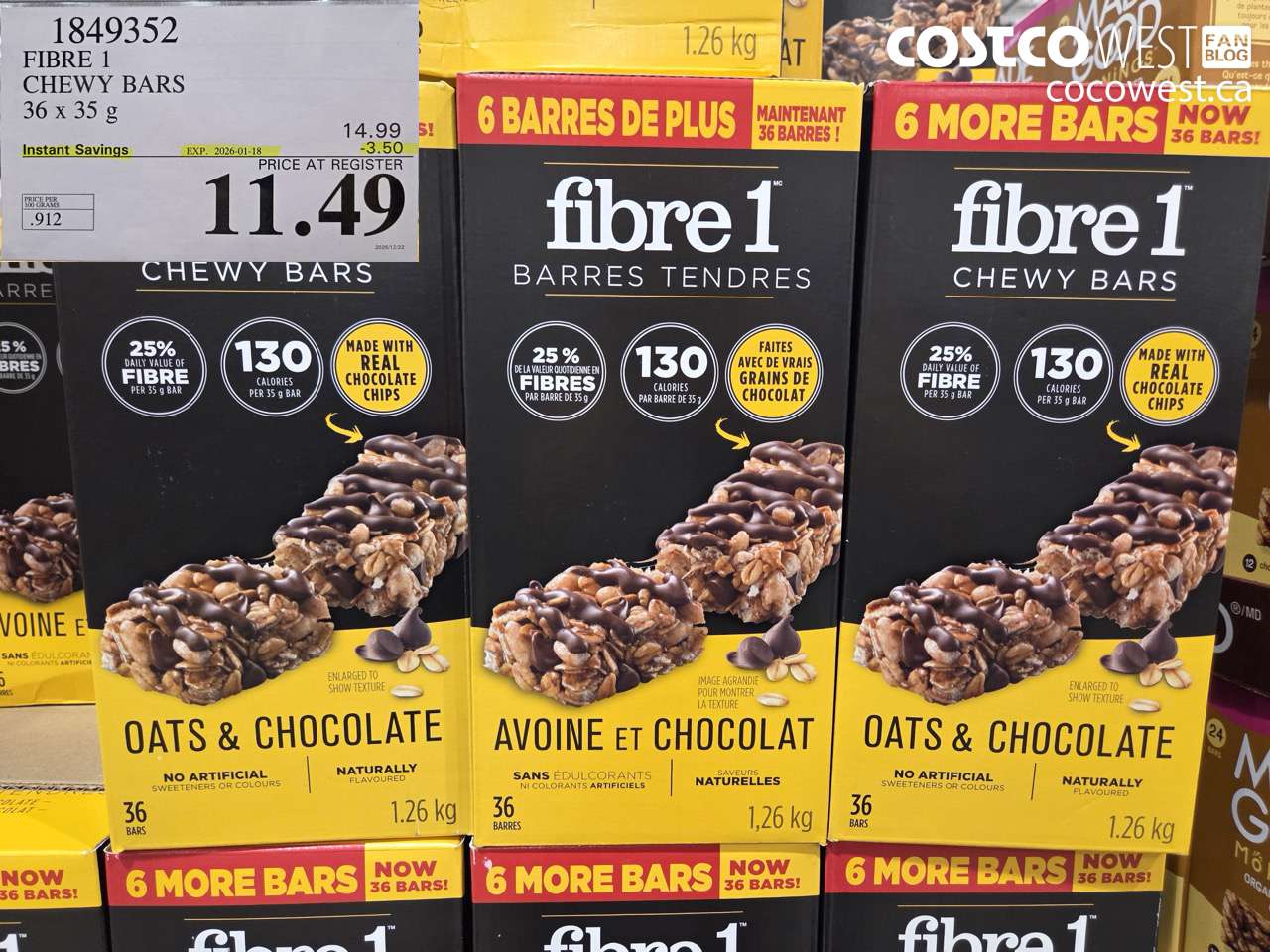 1849352 FIBRE 1 CHEWY BARS 36 x 35 g ($3.50 INSTANT SAVINGS EXPIRES ON 2026-01-18) $11.49