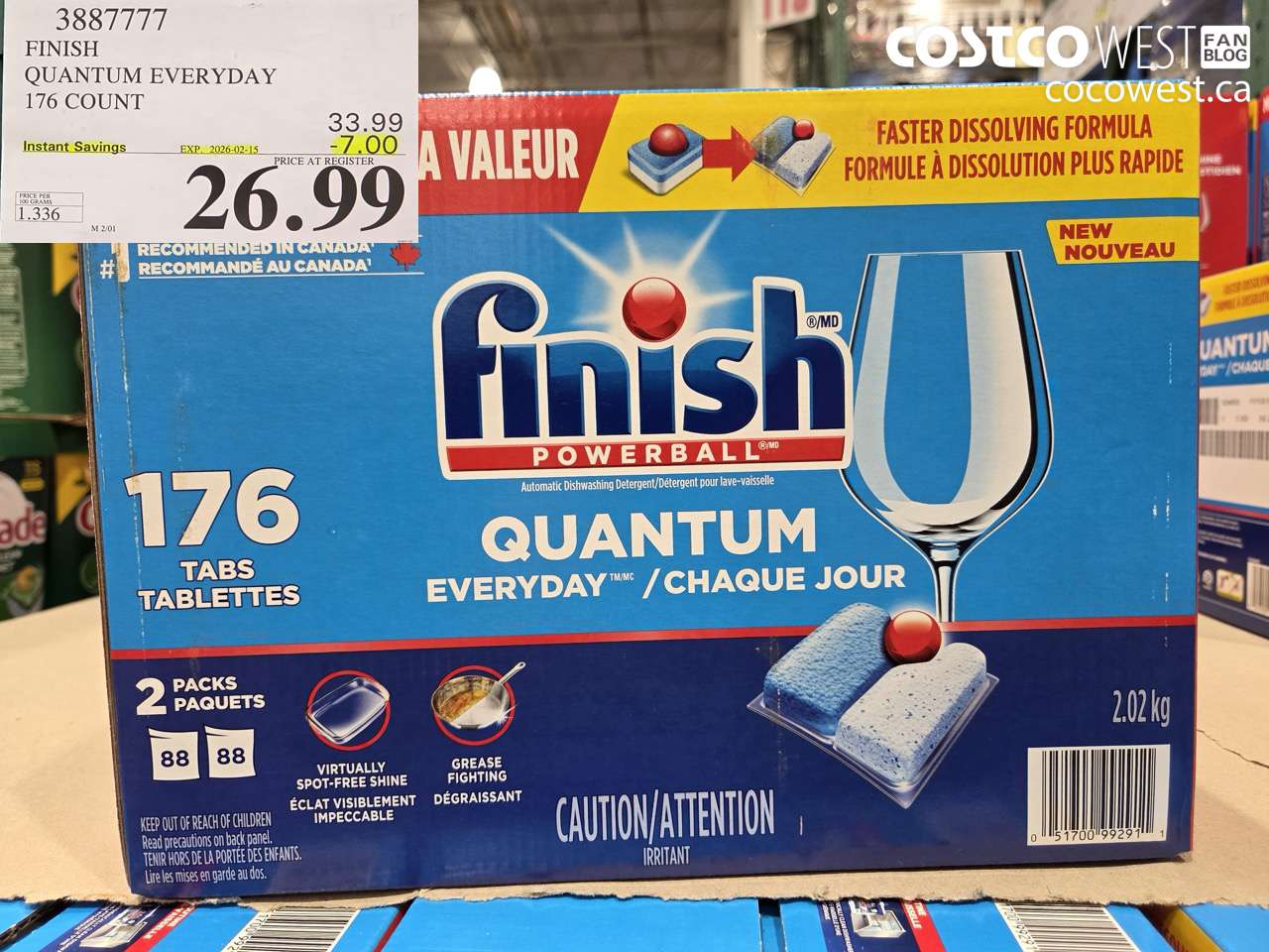 3887777 FINISH QUANTUM EVERYDAY 176 COUNT ($7.00 INSTANT SAVINGS EXPIRES ON 2026-02-15) $26.99