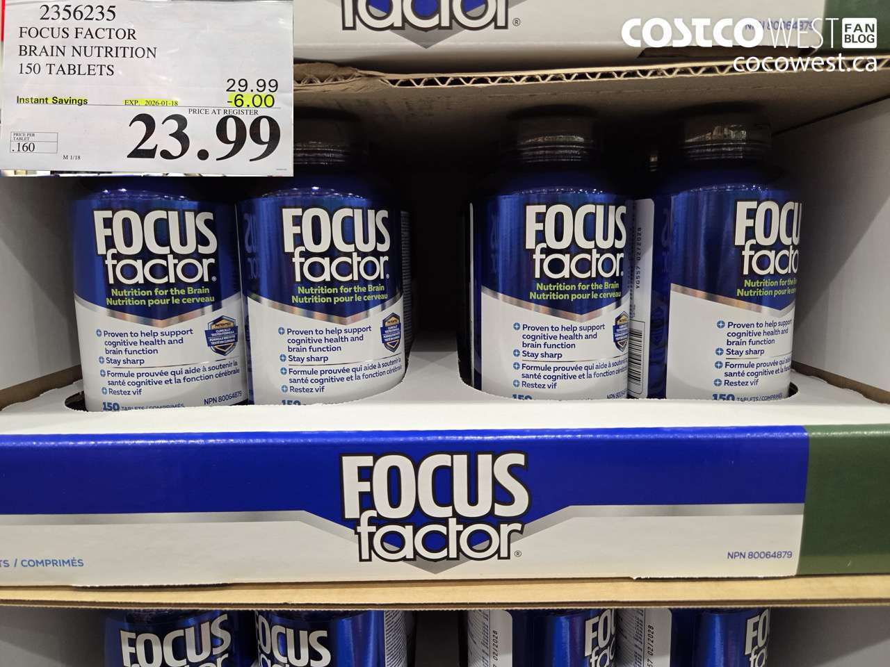 2356235 FOCUS FACTOR ADULT 150 TABLETS ($6.00 INSTANT SAVINGS EXPIRES ON 2026-01-18) $23.99