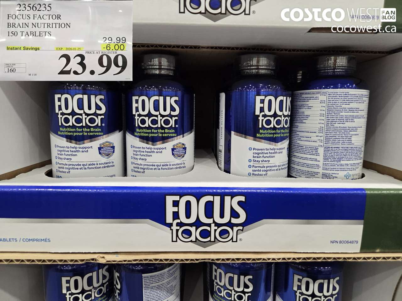 2356235 FOCUS FACTOR ADULT 150 TABLETS ($6.00 INSTANT SAVINGS EXPIRES ON 2026-01-25) $23.99