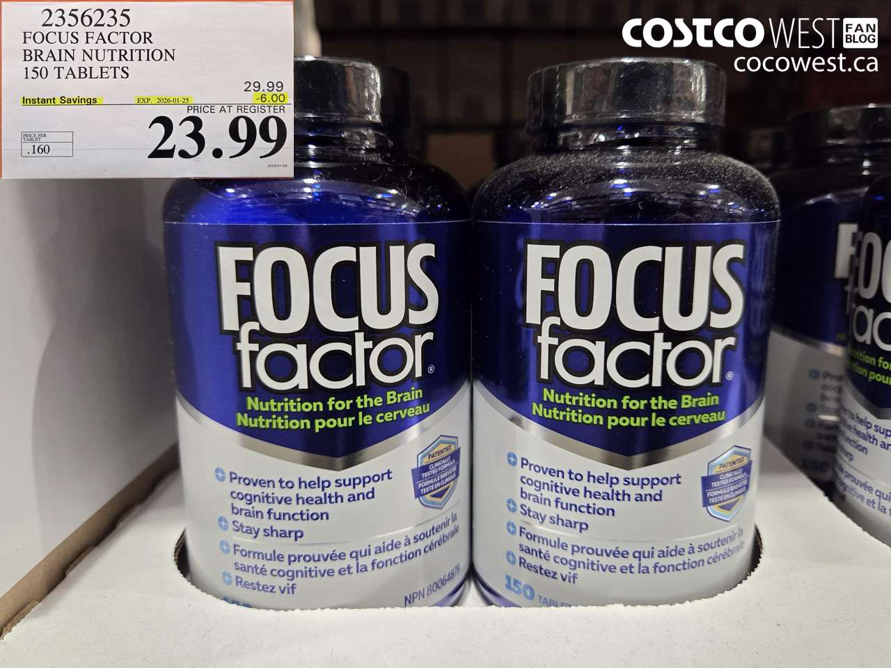 2356235 FOCUS FACTOR ADULT 150 TABLETS ($6.00 INSTANT SAVINGS EXPIRES ON 2026-01-25) $23.99