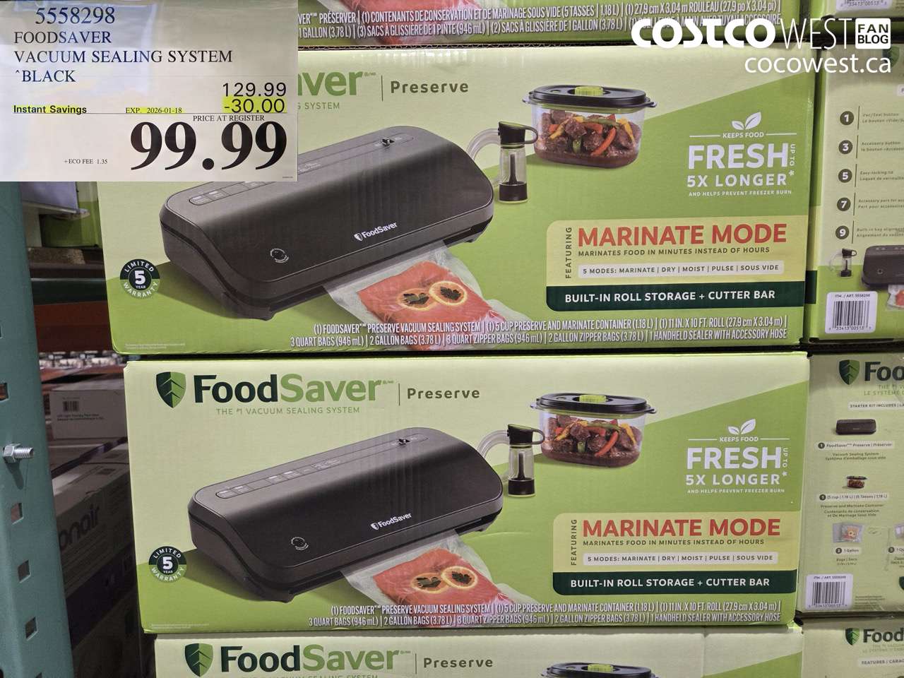 5558298 FOODSAVER VACUUM SEALING SYSTEM BLACK ($30.00 INSTANT SAVINGS EXPIRES ON 2026-01-18) $99.99