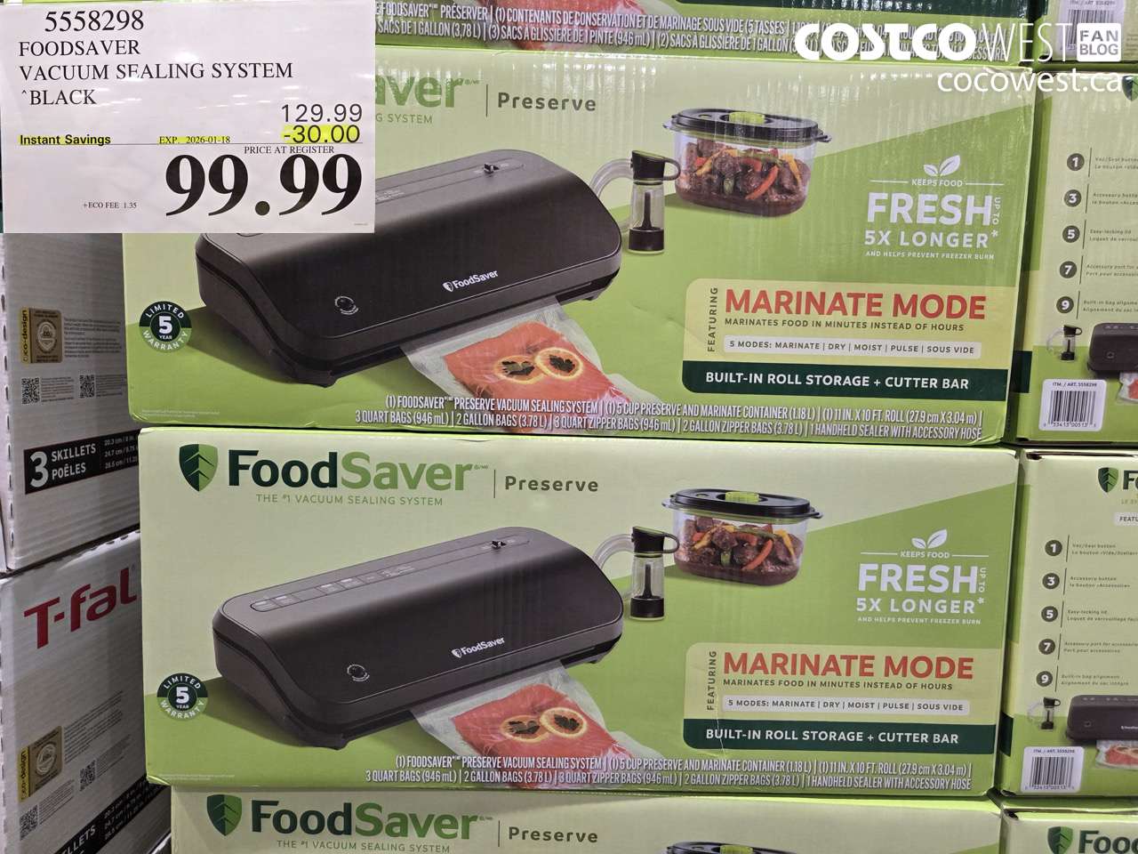 5558298 FOODSAVER VACUUM SEALING SYSTEM BLACK ($30.00 INSTANT SAVINGS EXPIRES ON 2026-01-18) $99.99