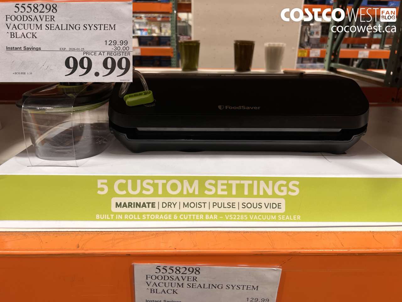 5558298 FOODSAVER VACUUM SEALING SYSTEM BLACK ($30.00 INSTANT SAVINGS EXPIRES ON 2026-01-25) $99.99