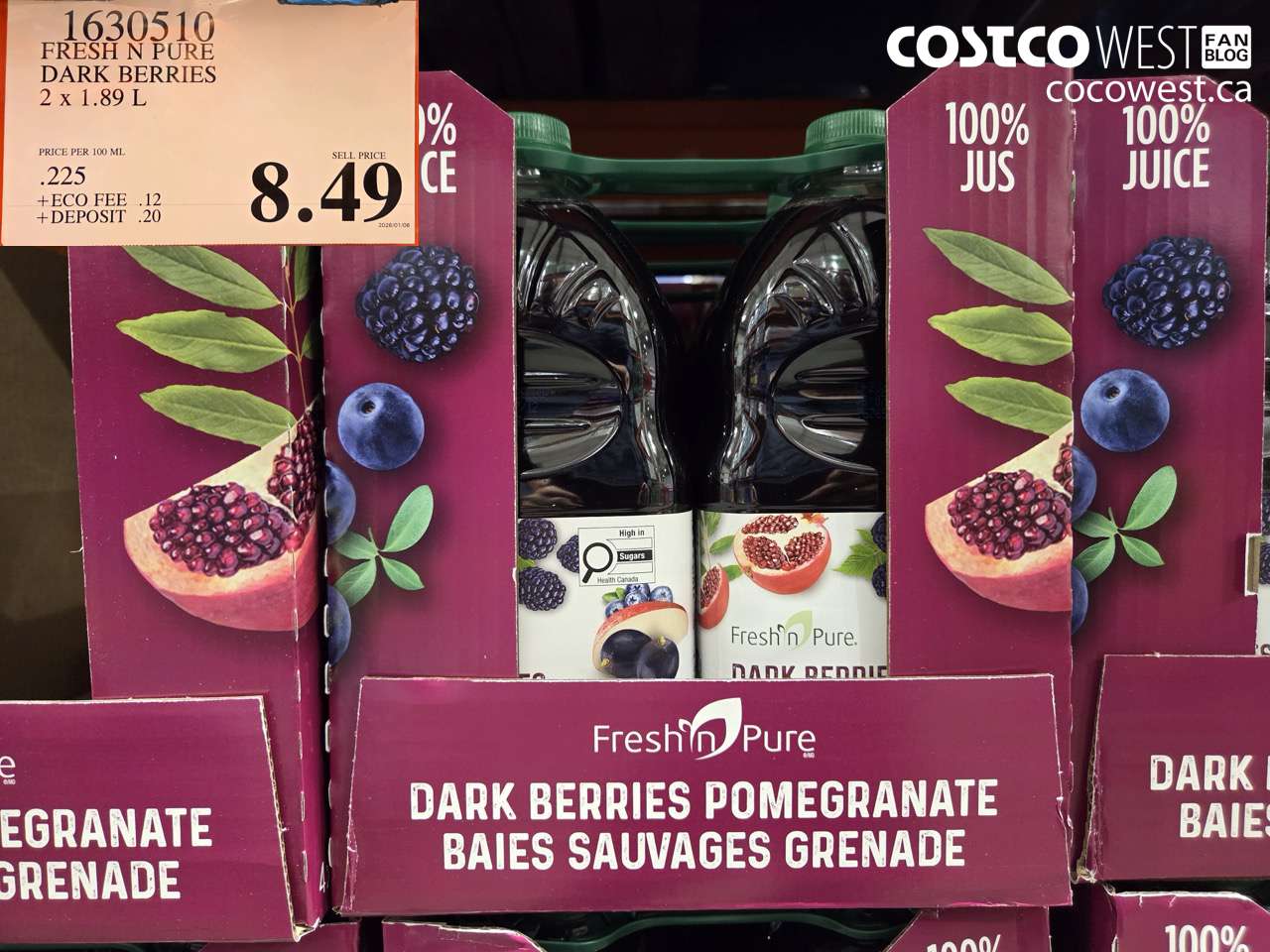 1630510 FRESH N PURE DARK BERRIES 2 x 1.89 L $8.49