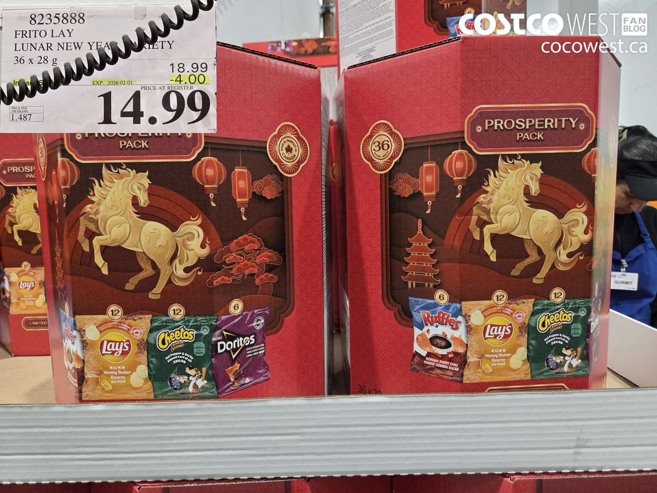 8235888 FRITO LAY LUNAR NEW YEAR VARIETY PACK 36 X 28G ($4.00 INSTANT SAVINGS EXPIRES ON 2026-02-01) $14.99