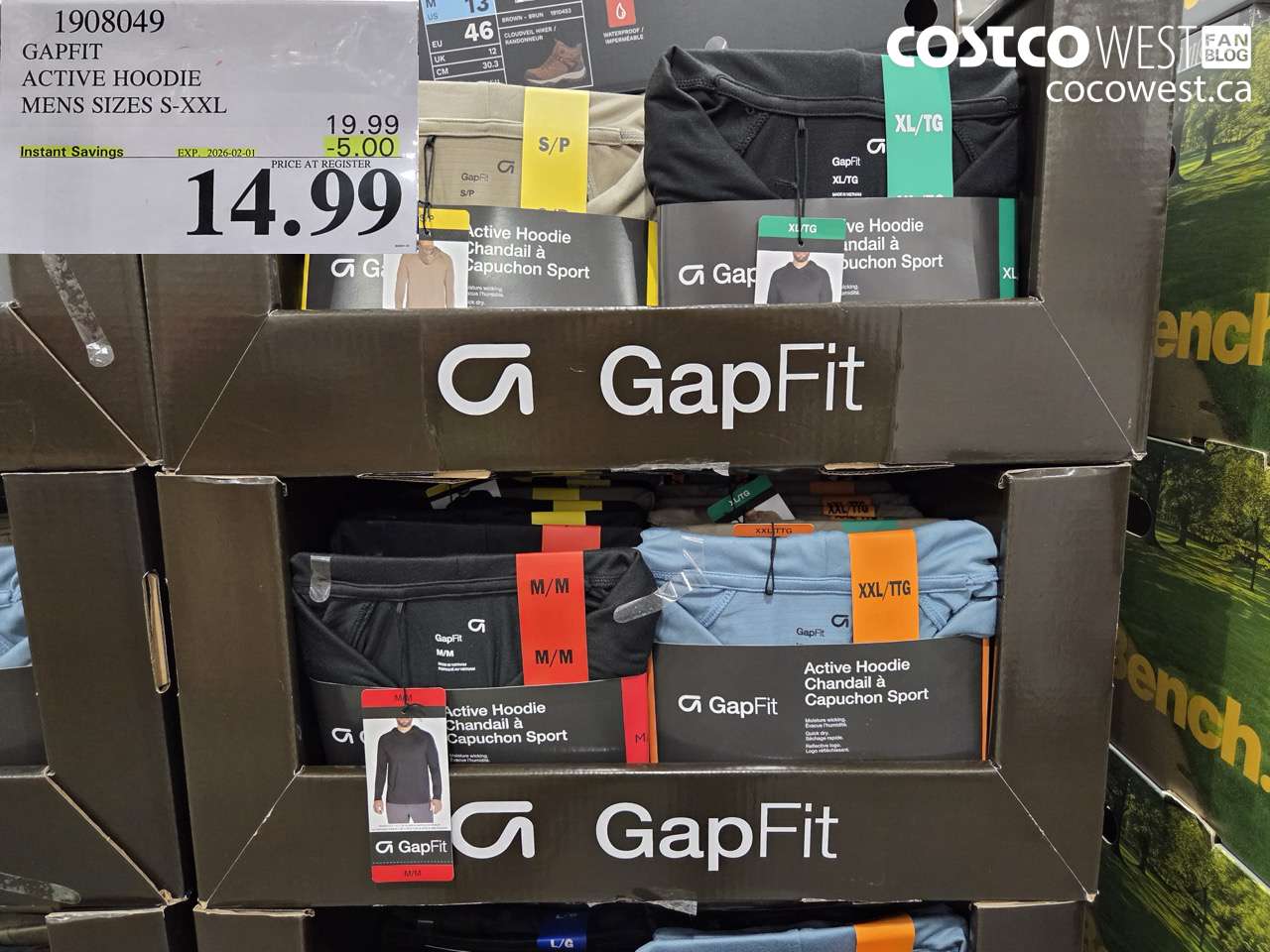 1908049 GAPFIT ACTIVE HOODIE MENS SIZES S-XXL ($5.00 INSTANT SAVINGS EXPIRES ON 2026-02-01) $14.99