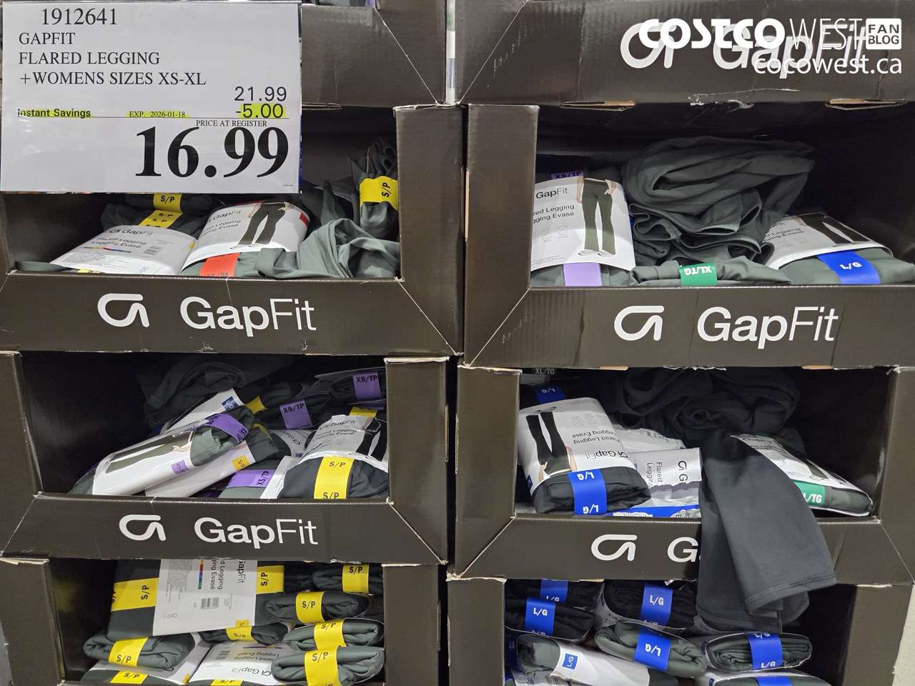 1912641 GAPFIT FLARED LEGGING WOMENS SIZES XS-XL ($5.00 INSTANT SAVINGS EXPIRES ON 2026-01-18) $16.99