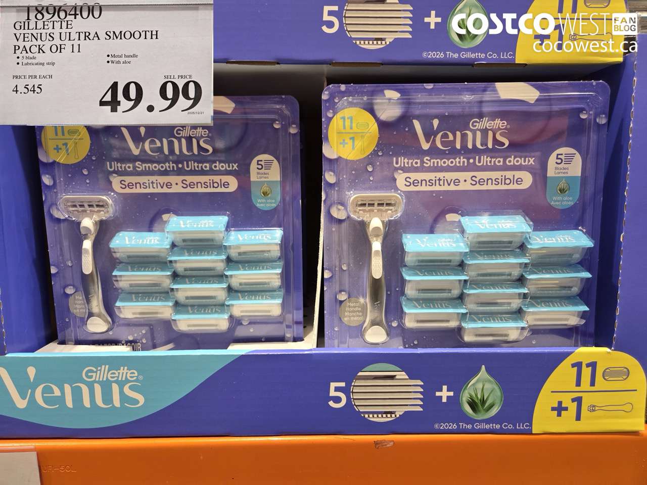 1896400 GILLETTE VENUS ULTRA SMOOTH PACK OF 11 $49.99