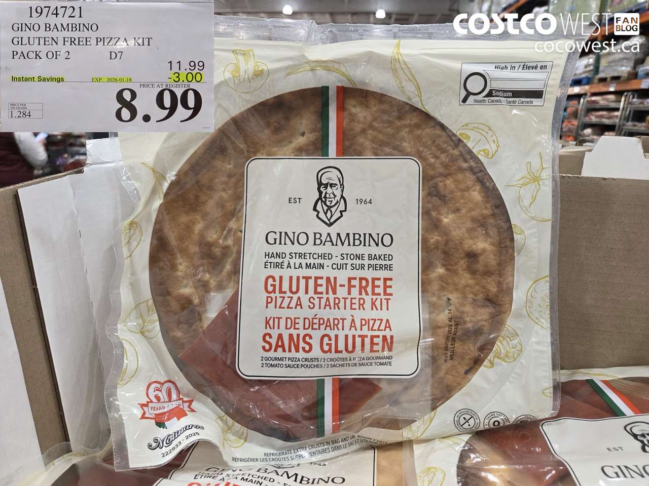 1974721 GINO BAMBINO GLUTEN FREE PIZZA KIT PACK OF 2 ($3.00 INSTANT SAVINGS EXPIRES ON 2026-01-18) $8.99