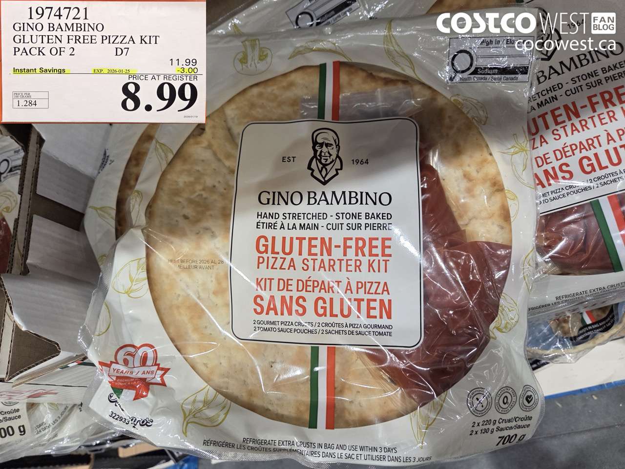 1974721 GINO BAMBINO GLUTEN FREE PIZZA KIT PACK OF 2 ($3.00 INSTANT SAVINGS EXPIRES ON 2026-01-25) $8.99
