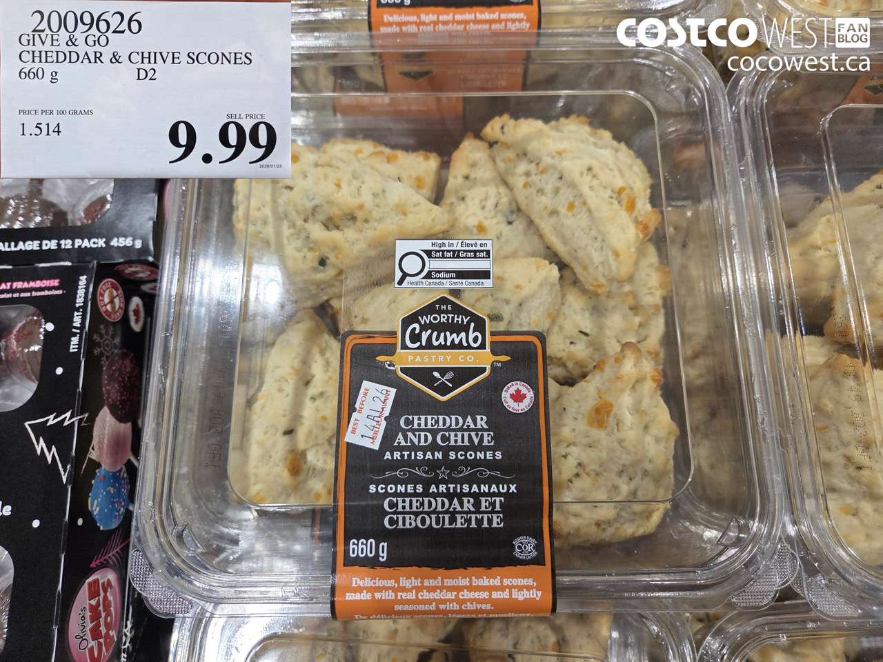 2009626 GIVE & GO CHEDDAR & CHIVE SCONES 600G $9.99