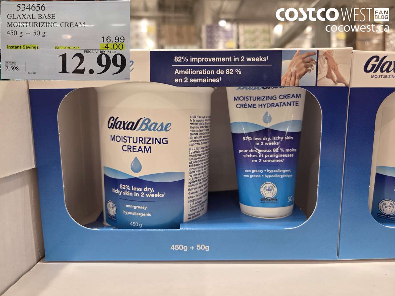 534656 GLAXAL BASE CREAM 450g + 50 g ($4.00 INSTANT SAVINGS EXPIRES ON 2026-02-15) $12.99