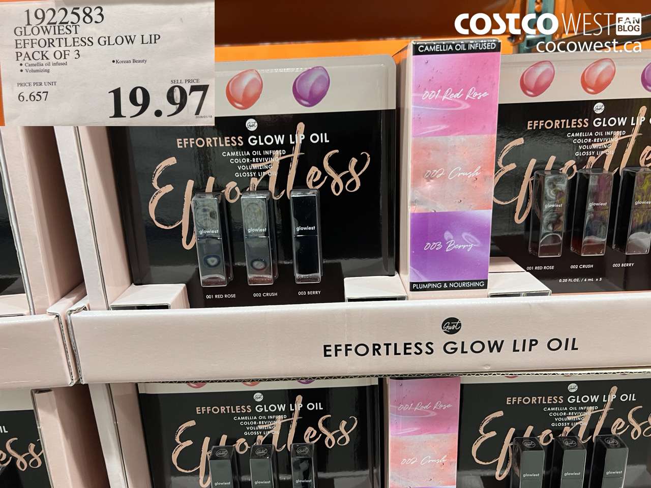 1922583 GLOWIEST EFFORTLESS GLOW LIP 3PK $19.97