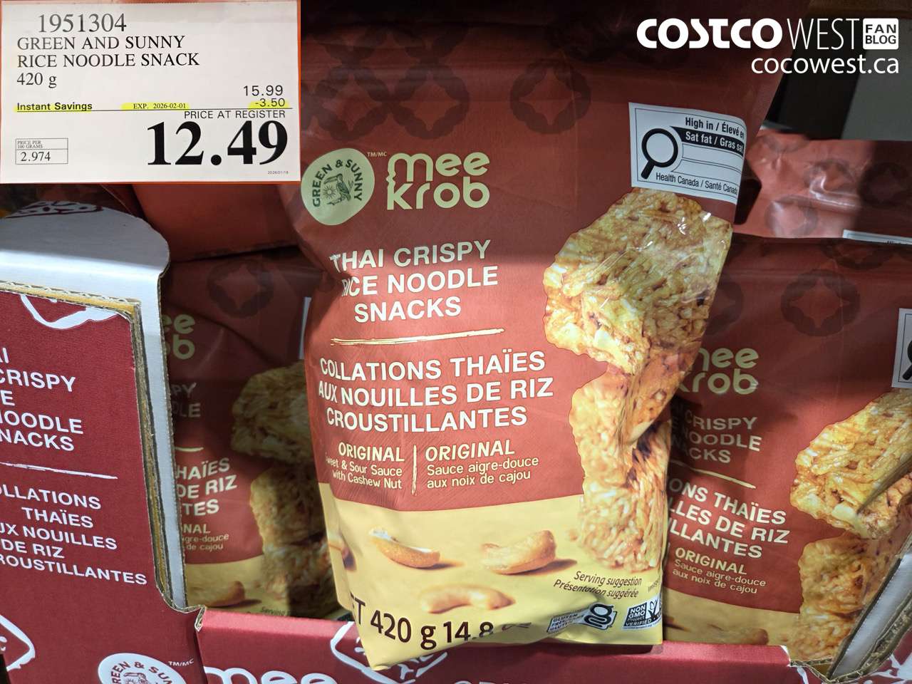 1951304 GREEN AND SUNNY RICE NOODLE SNACK 420G ($3.50 INSTANT SAVINGS EXPIRES ON 2026-02-01) $12.49