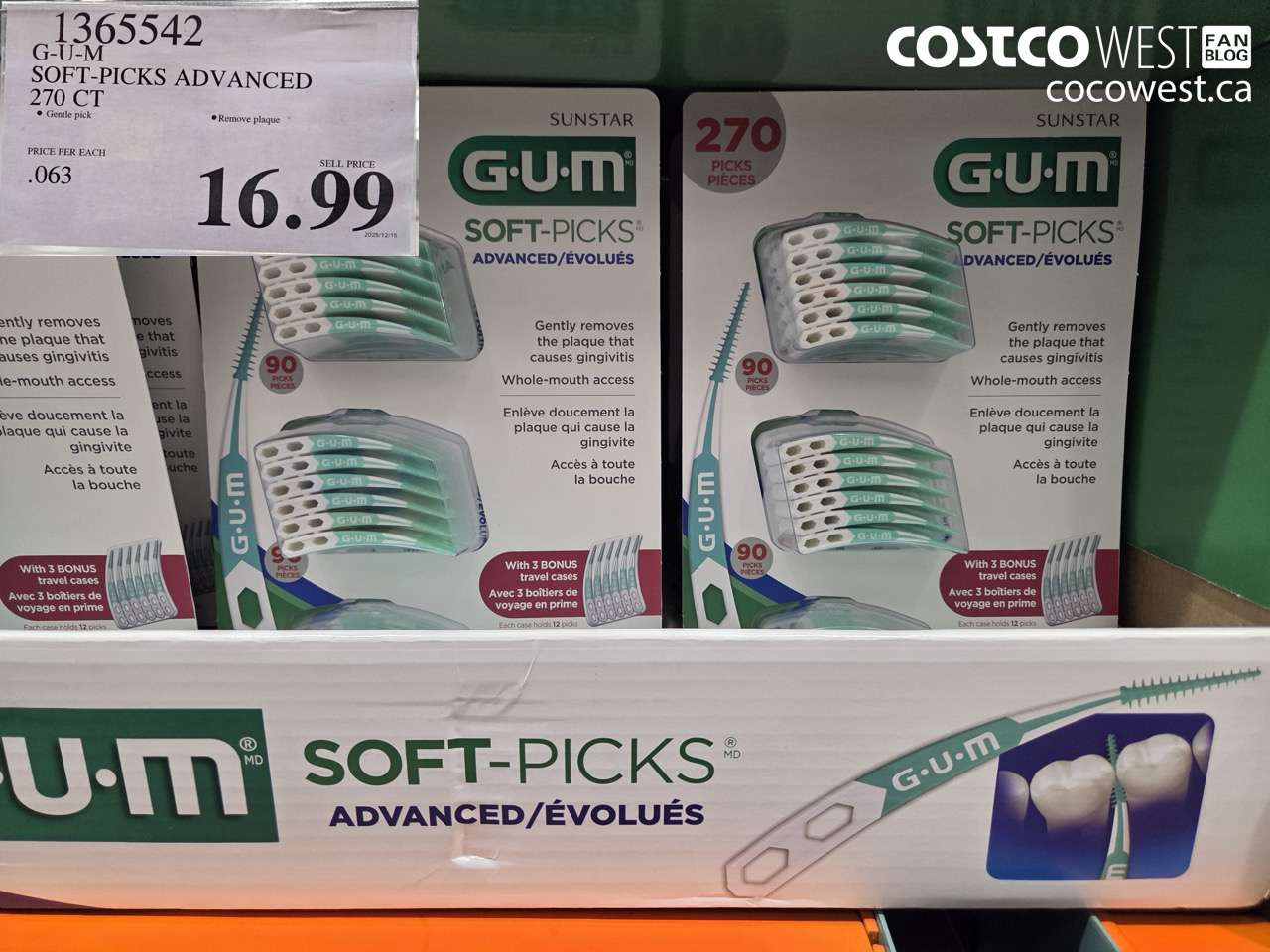 1365542 G-U-M SOFT-PICKS ADVANCED 270 CT $16.99