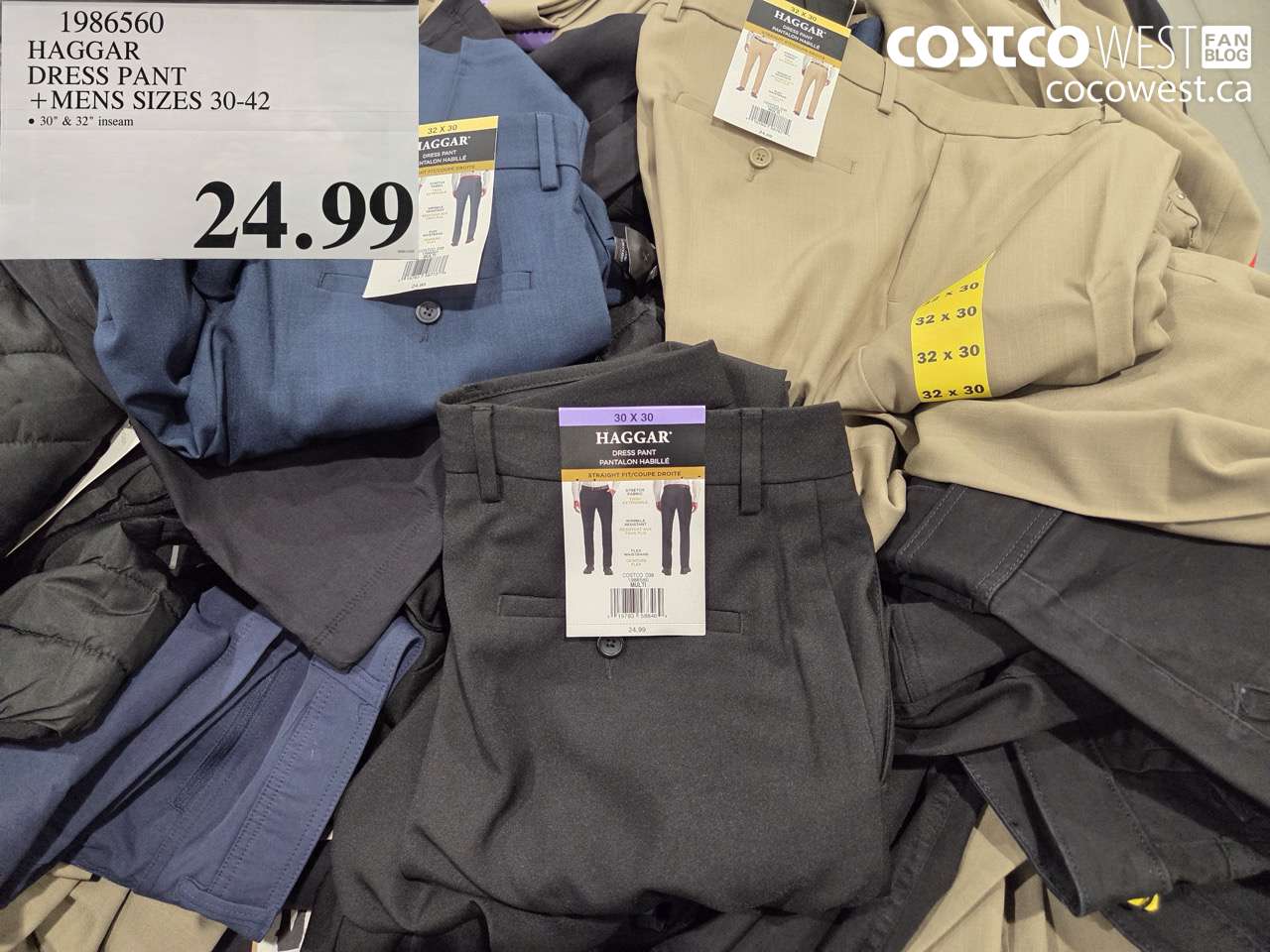 1986560 HAGGAR DRESS PANT MENS SIZES 30-42 $24.99