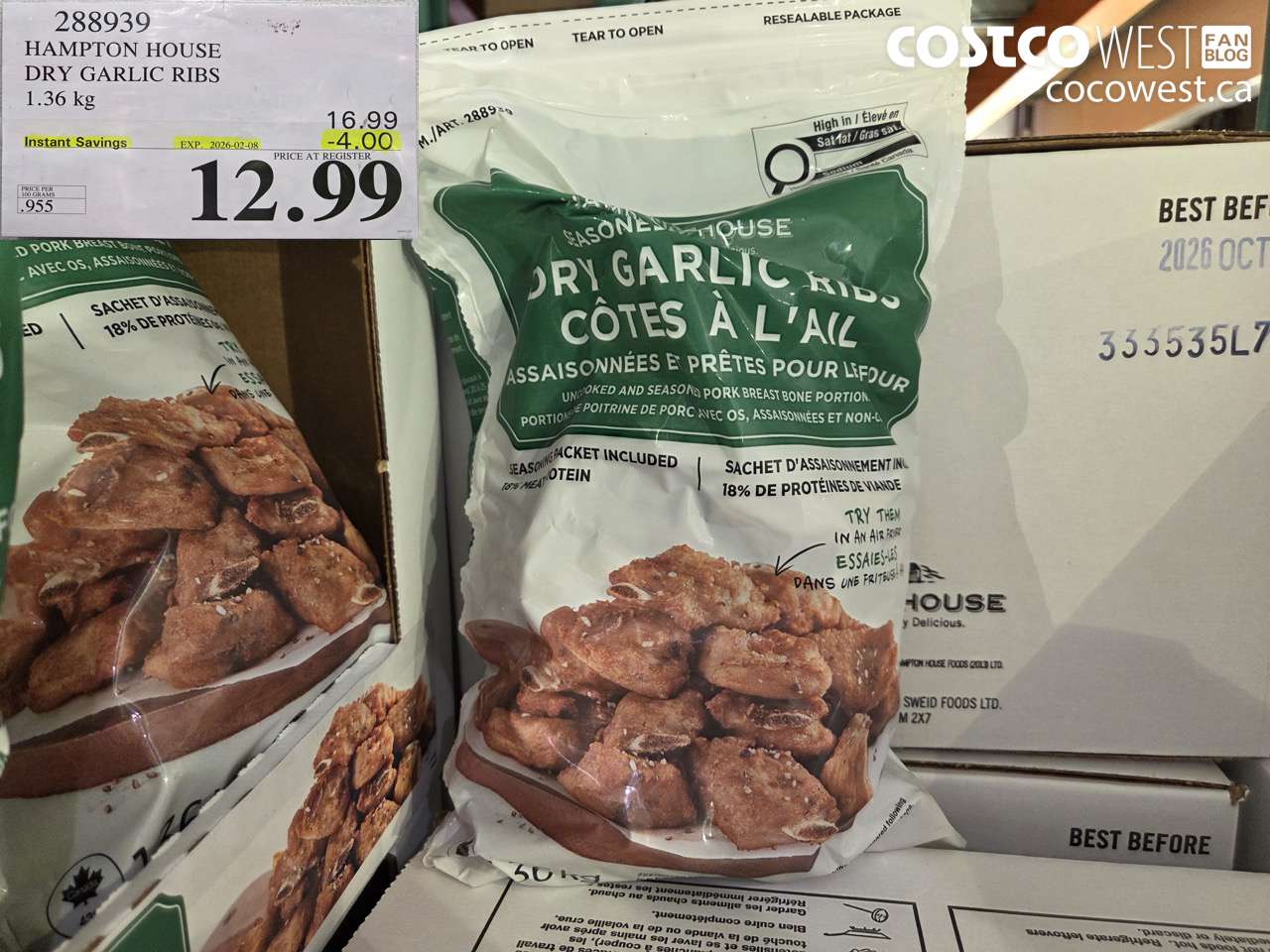 288939 HAMPTON HOUSE DRY GARLIC RIBS 1.36 kg ($4.00 INSTANT SAVINGS EXPIRES ON 2026-02-08) $12.99