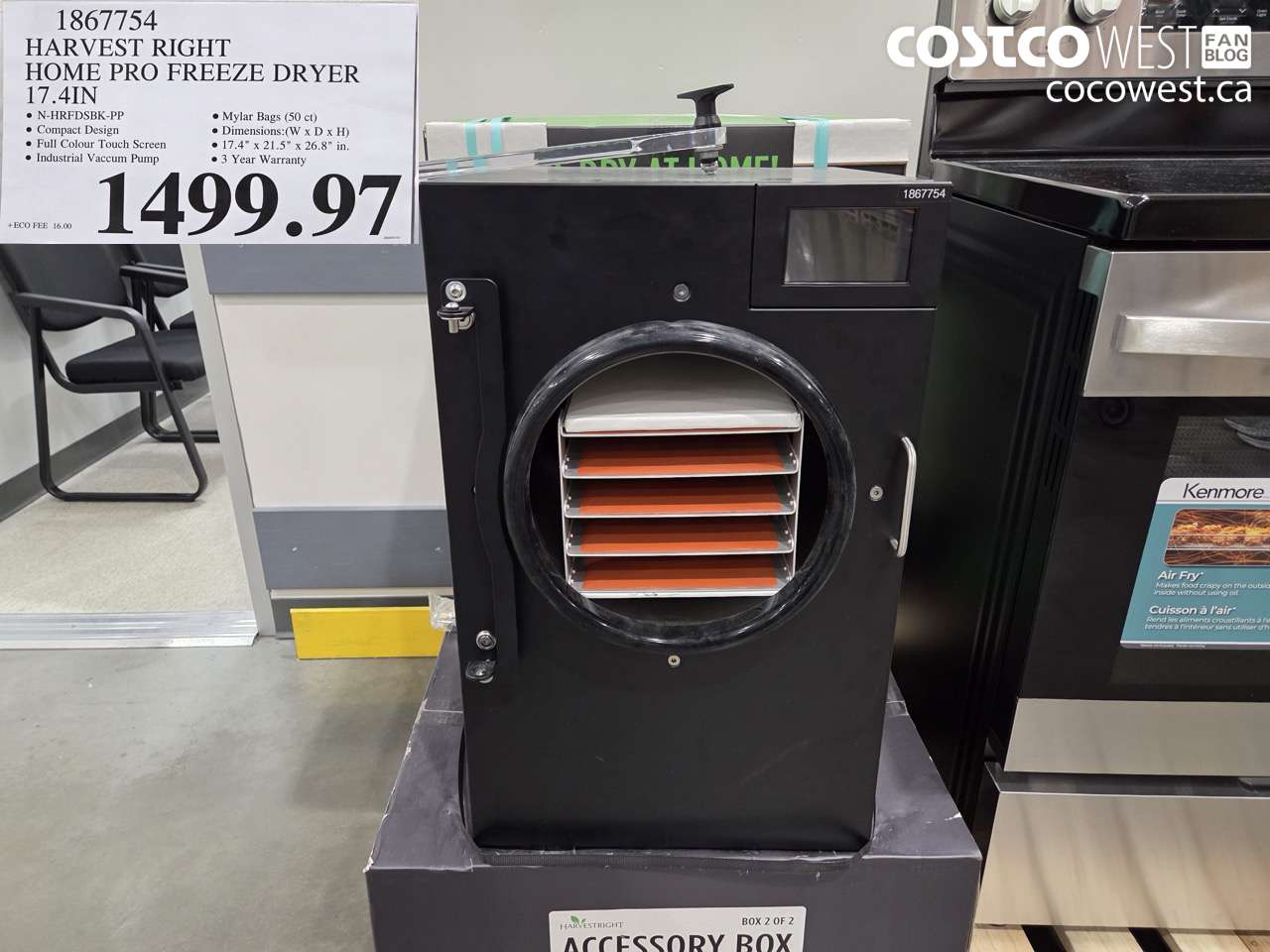 1867754 HARVEST RIGHT SMALL HOME PRO FREEZE DRYER 17.4IN $1499.97
