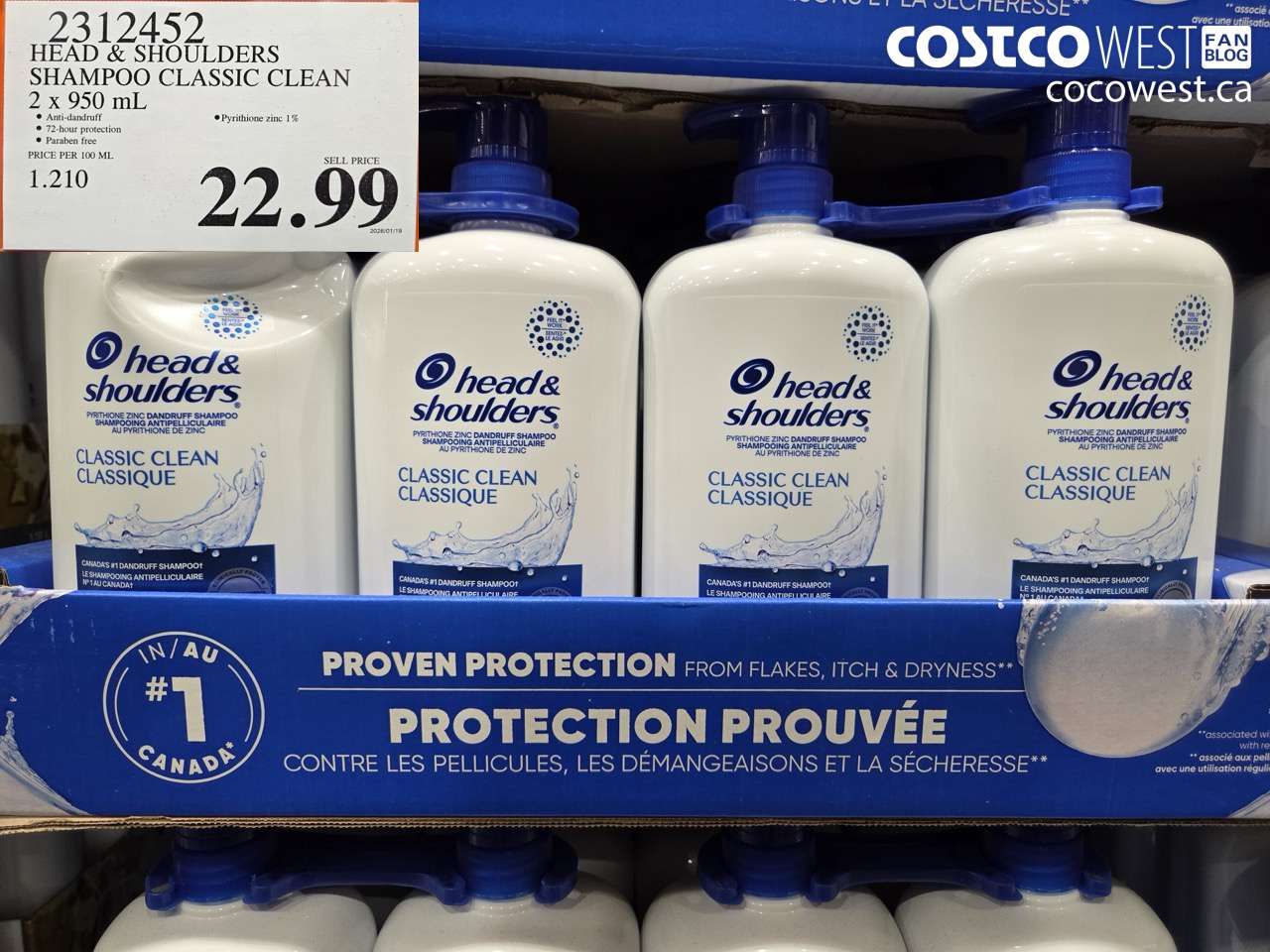 2312452 HEAD & SHOULDERS SHAMPOO CLASSIC CLEAN 2 X 950 ML $22.99