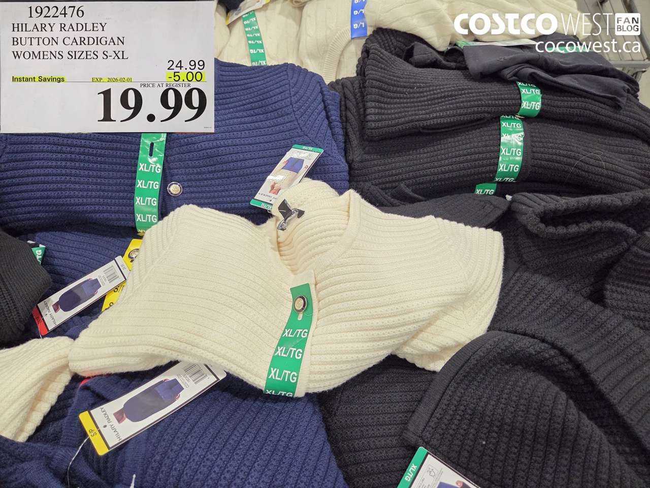 1922476 HILARY RADLEY BUTTON CARDIGAN WOMENS SIZES S-XL ($5.00 INSTANT SAVINGS EXPIRES ON 2026-02-01) $19.99