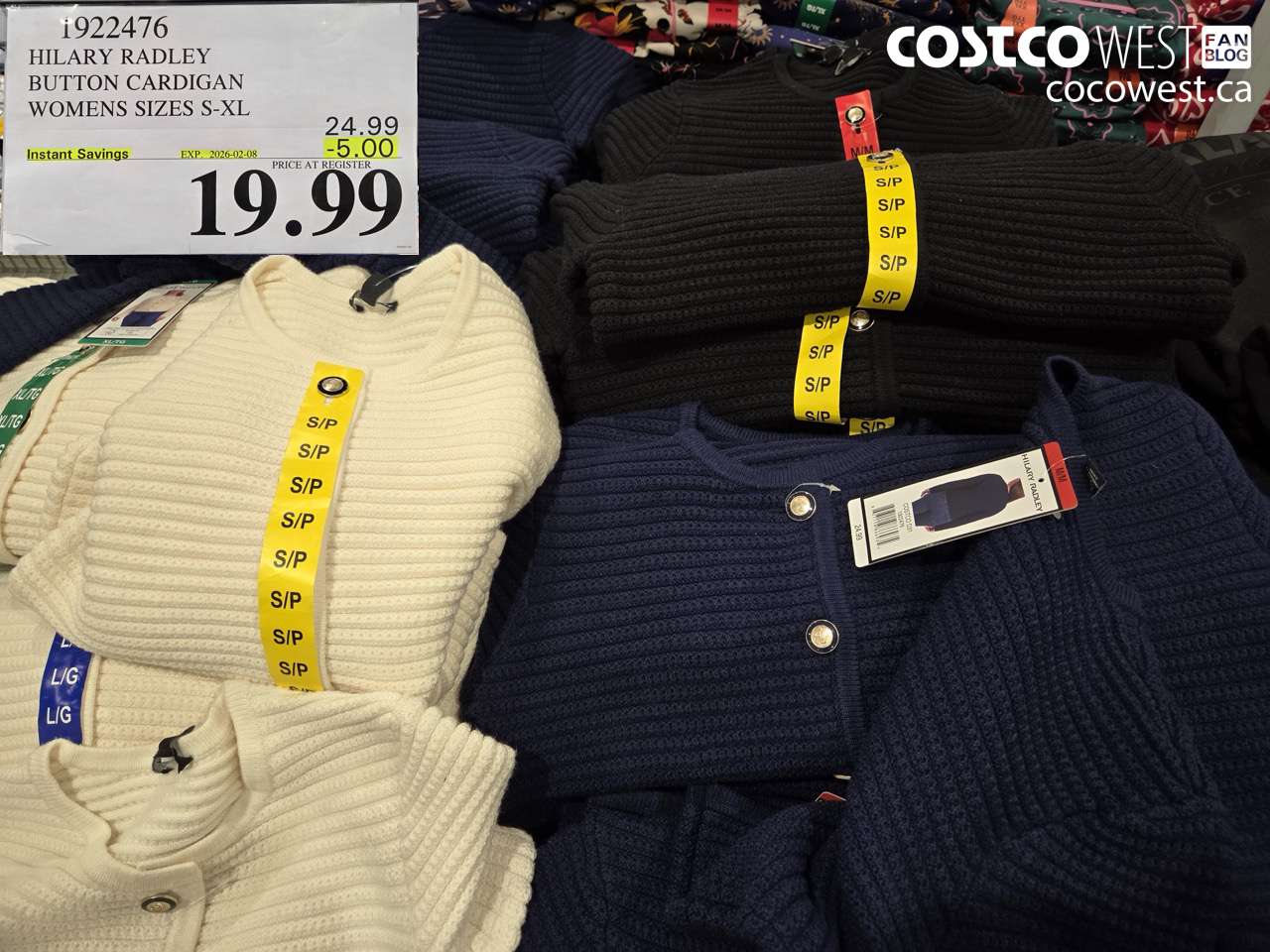 1922476 HILARY RADLEY BUTTON CARDIGAN WOMENS SIZES S-XL ($5.00 INSTANT SAVINGS EXPIRES ON 2026-02-08) $19.99