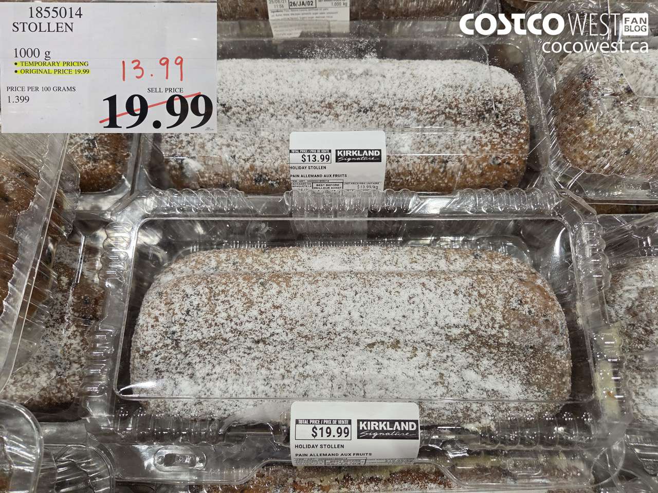 1855014 HOLIDAY STOLLEN 1000g $13.99