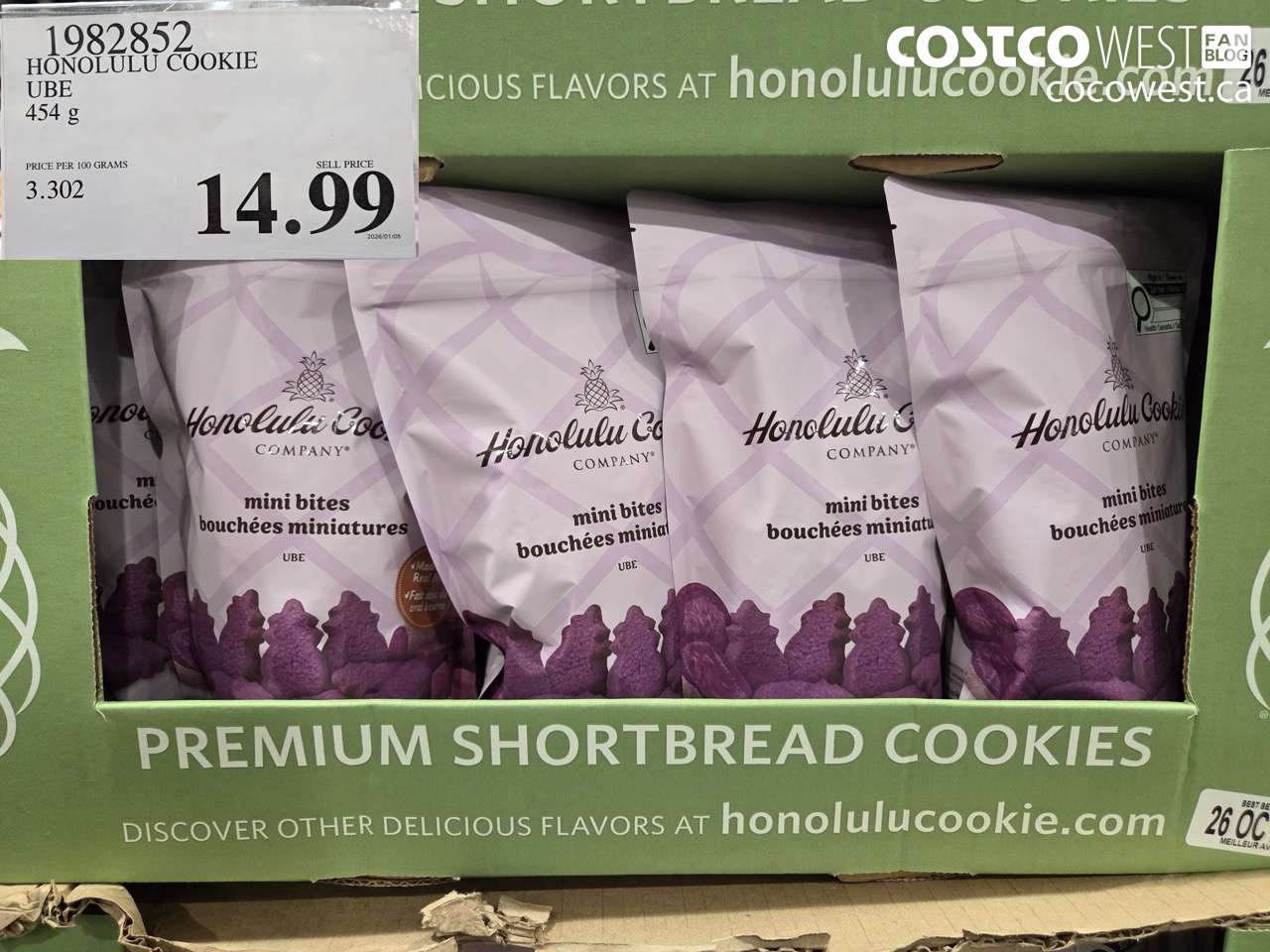 1982852 HONOLULU COOKIE UBE 454G $14.99