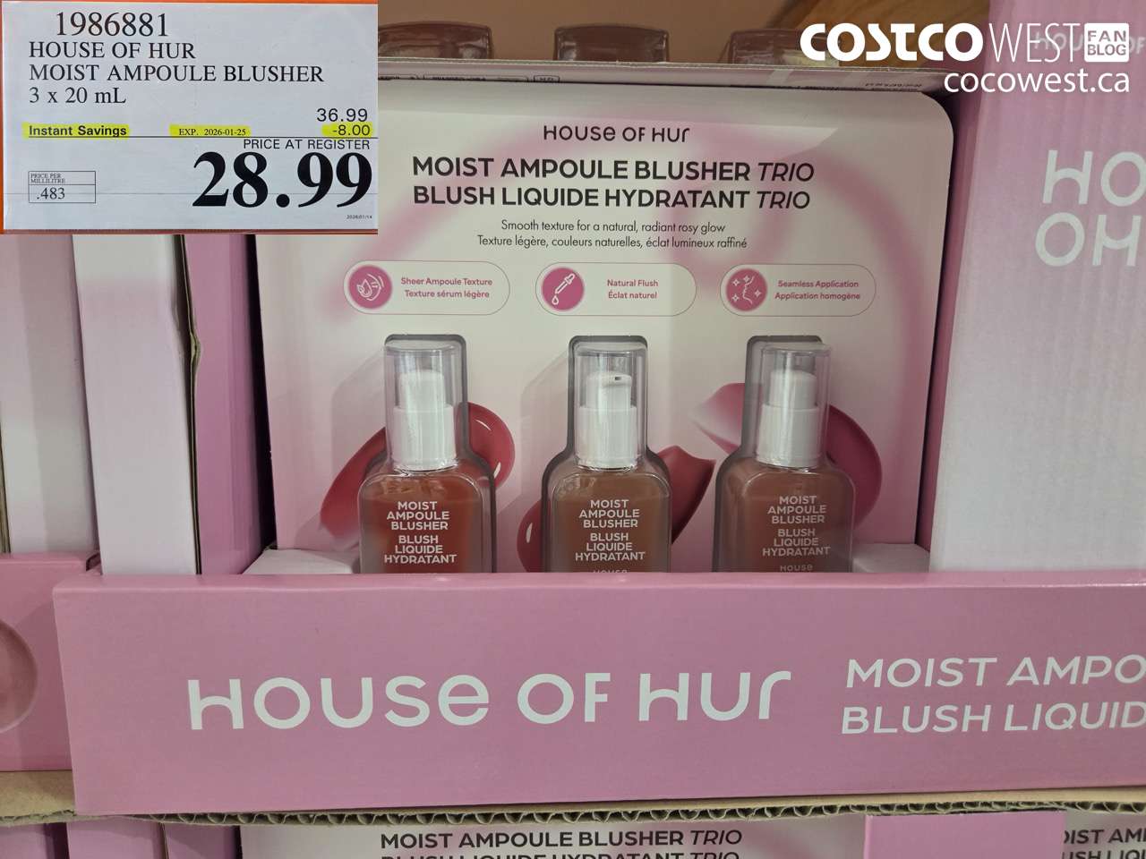 1986881 HOUSE OF HUR MOIST AMPOULE BLUSHER 3 X 20ML ($8.00 INSTANT SAVINGS EXPIRES ON 2026-01-25) $28.99