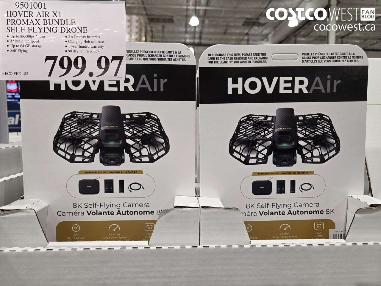 9501001 HOVERAIR X1 PROMAX 8K FLYING ACTION CAM DRONE BUNDLE $799.97