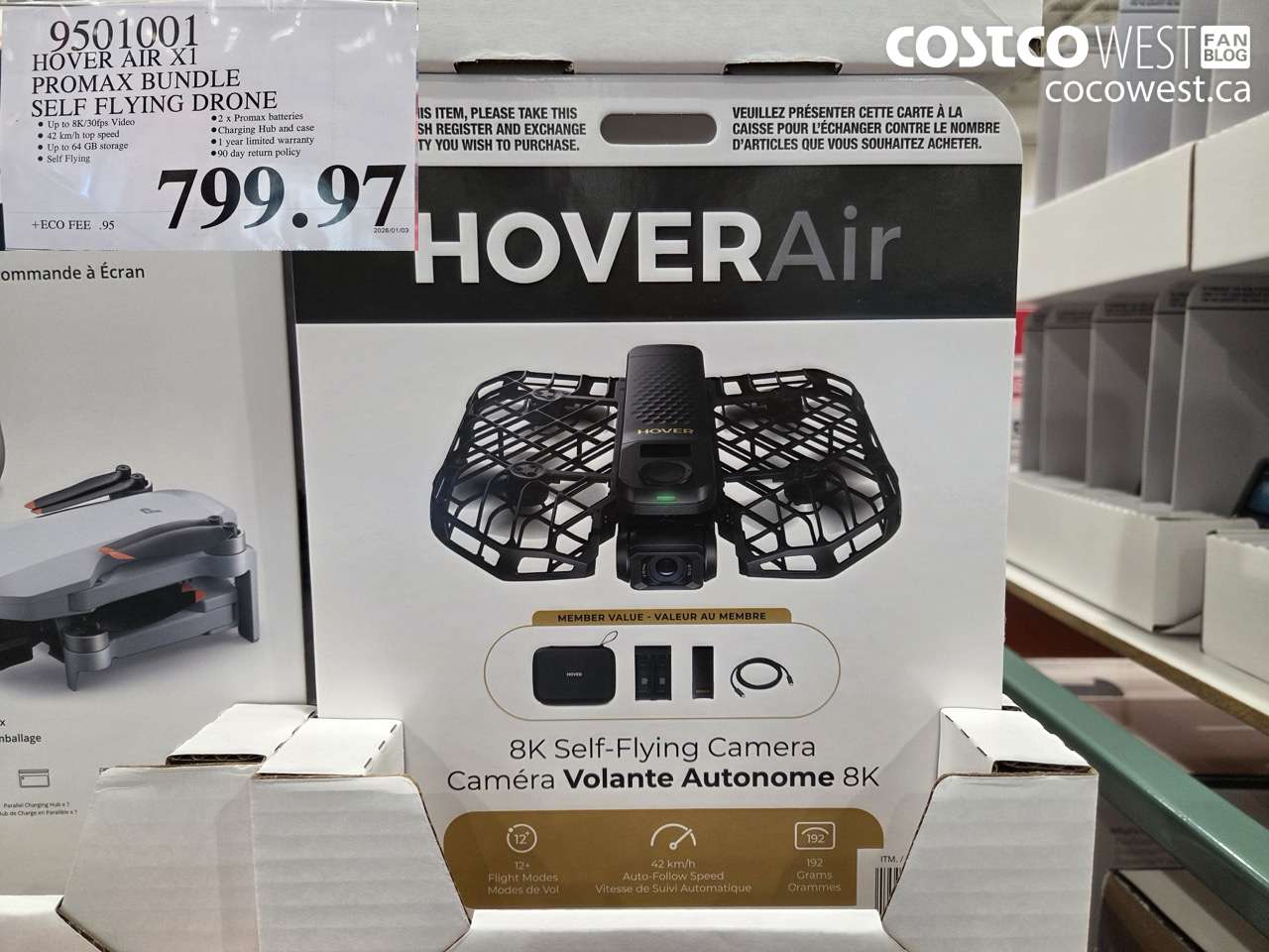 9501001 HOVERAIR X1 PROMAX 8K FLYING ACTION CAM DRONE BUNDLE $799.97