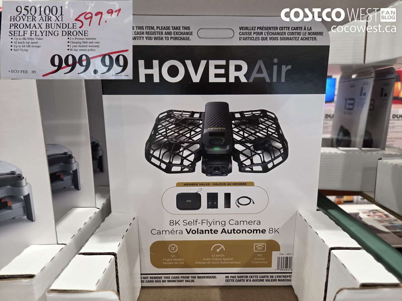 9501001 HOVERAIR X1 PROMAX 8K FLYING ACTION CAM DRONE BUNDLE $599.97