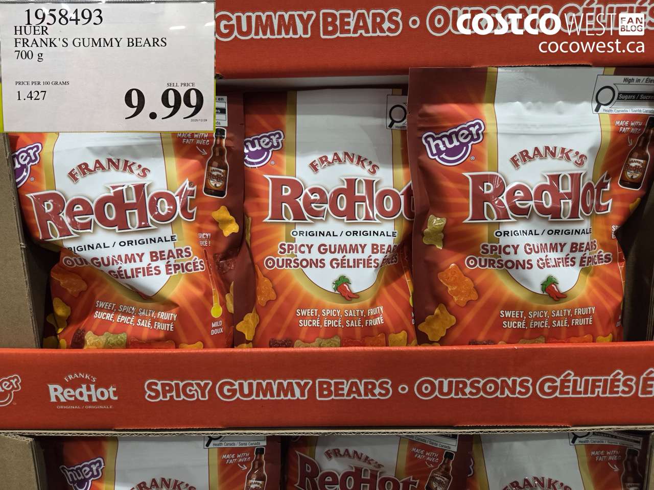 1958493 HUER FRANK'S GUMMY BEARS 700G $9.99