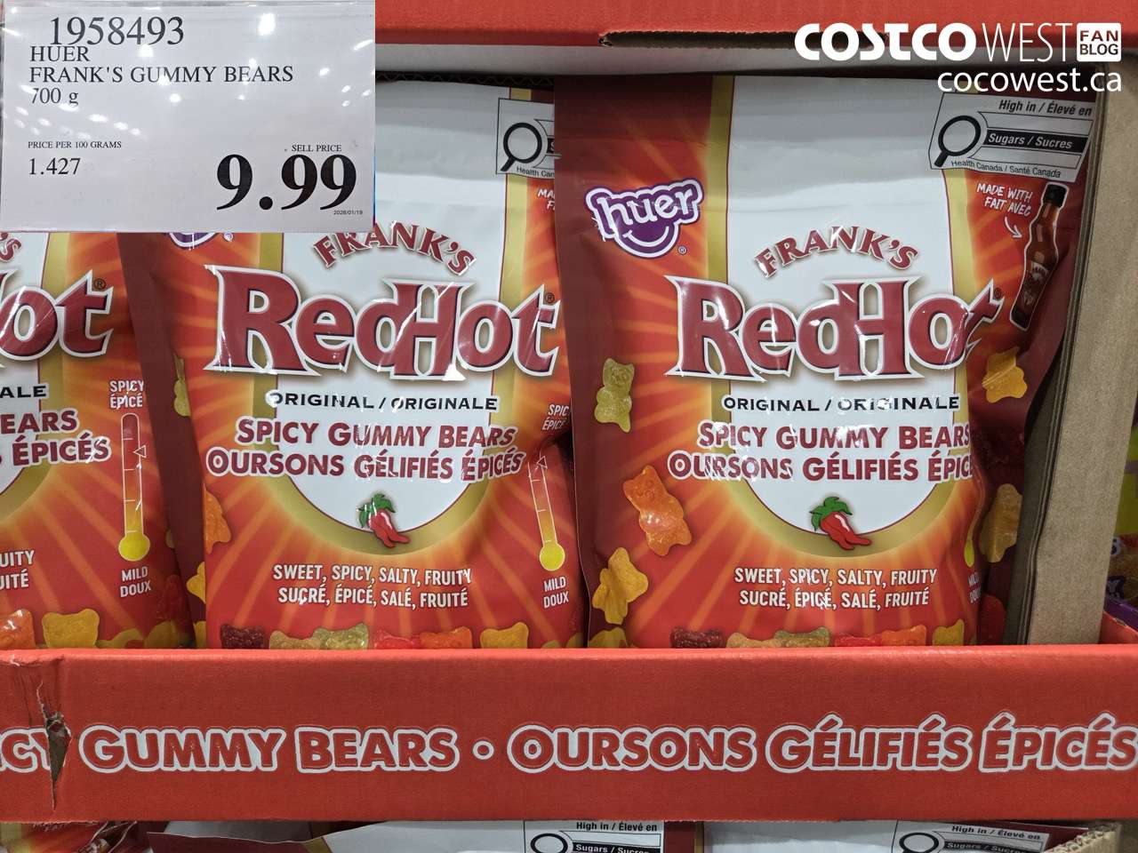 1958493 HUER FRANK'S GUMMY BEARS 700G $9.99