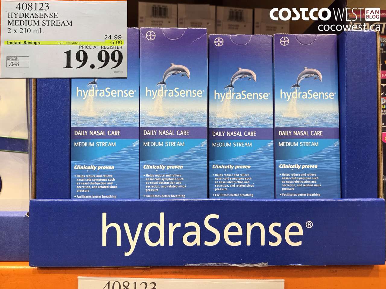 408123 HYDRASENSE MEDIUM STREAM 2 x 210 ml ($5.00 INSTANT SAVINGS EXPIRES ON 2026-01-18) $19.99