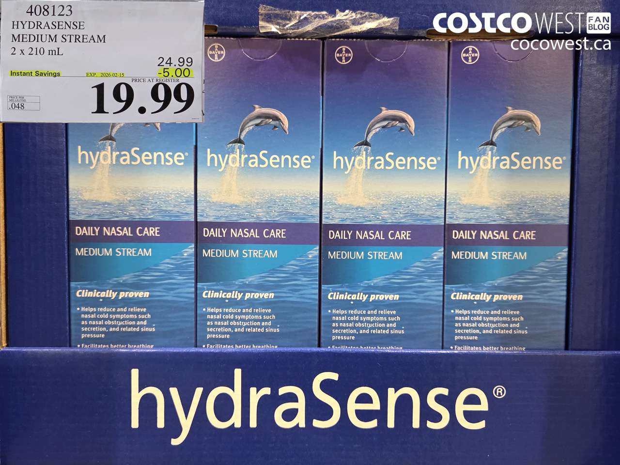408123 HYDRASENSE MEDIUM STREAM 2 x 210 ml ($5.00 INSTANT SAVINGS EXPIRES ON 2026-02-15) $19.99