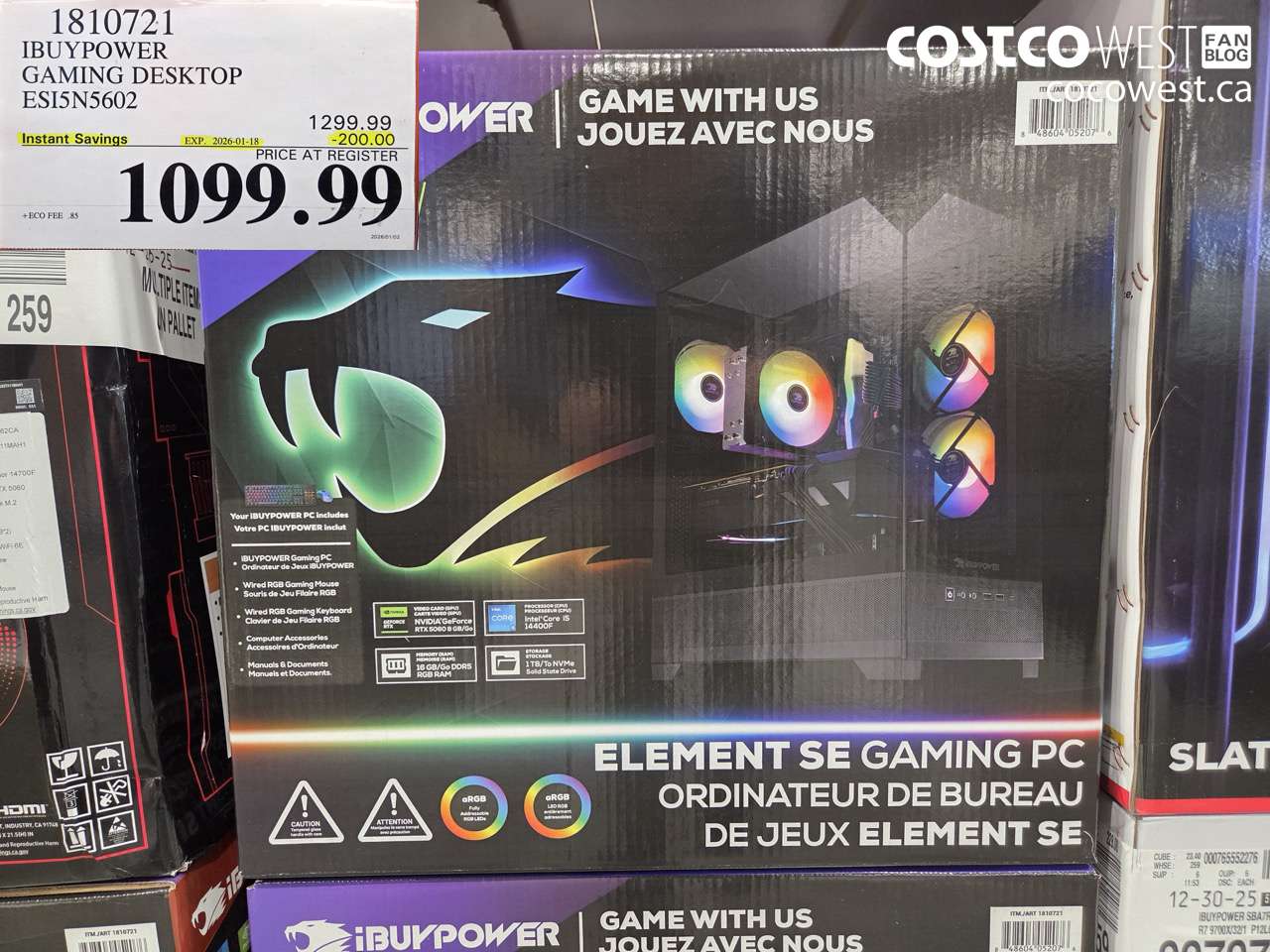 1810721 IBUYPOWER GAMING DESKTOP ESI5N5602 ($200.00 INSTANT SAVINGS EXPIRES ON 2026-01-18) $1099.99